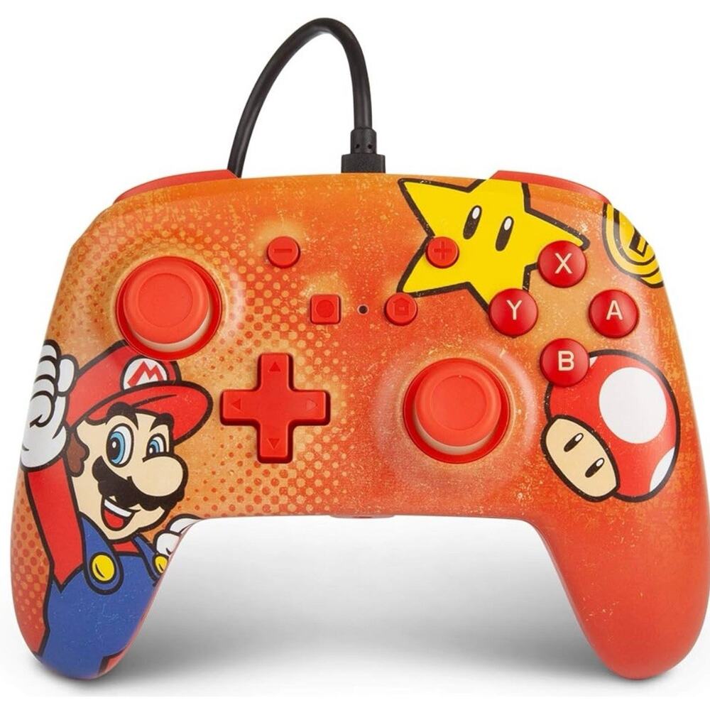 Super Mario Bros PowerA Enhanced Wired Controller Nintendo Switch Vintage New